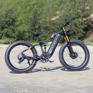 BURCHDA HC26 Dual-Drive Electric Mountain Bike 2500W 48V 30AH, 100KM Range, Dual Suspension Hydraulic Brakes 7-Speed Ebike