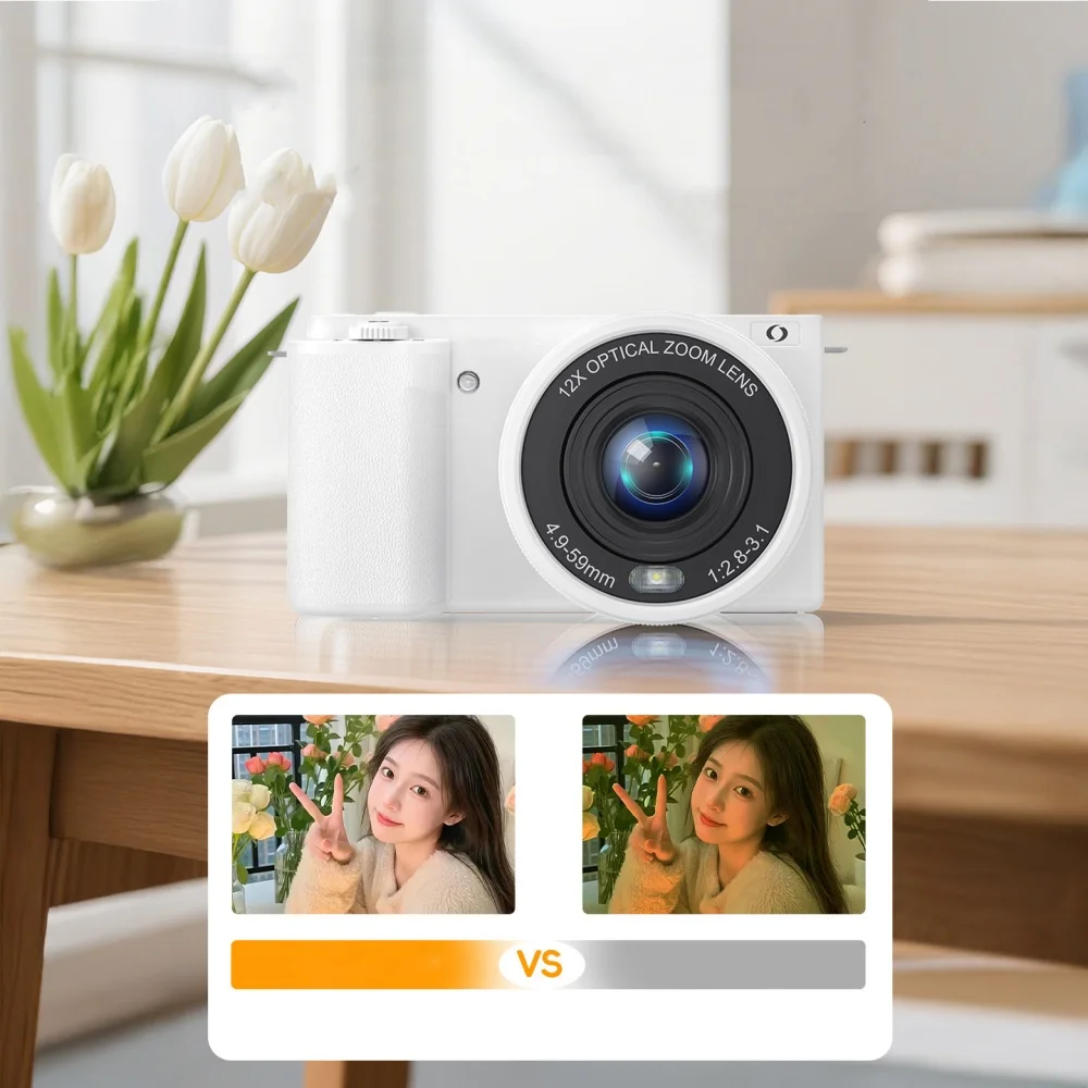 12X Optical Zoom 4K 64MP Digital Selfie Camera Flip Screen Vlog Camcorder Video Recorder photographic Camera Livestream Webcam - Image 4