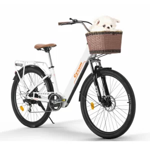 Women's Ebike Electric Bicycle 26" 250W Motor City Ebike Pedelec with Bicycle Basket Cup Holder Sports Entertainment Cycling