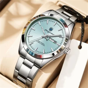 PAAZOMU Luxury Sport Quartz Man Wristwatch Waterproof Luminous Date Week Men Watches Stainless Steel Men's Watch Male Reloj+box