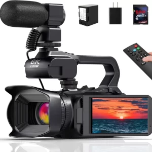 64MP 4K UHD Camcorder 18X Zoom Vlog Digital Video Camera WIFI Webcam For Youtube Livestreaming 4.0 270° Rotative Touch Screen