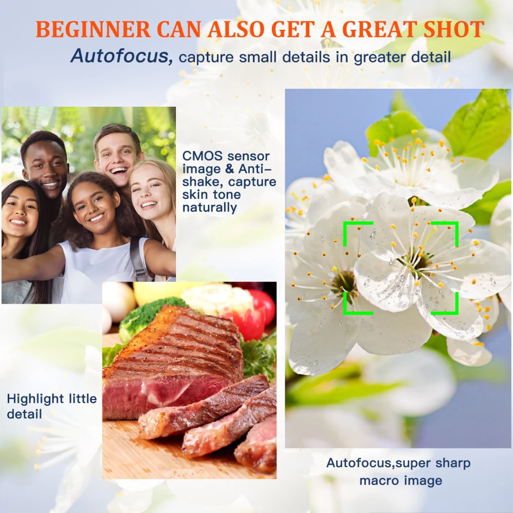 4K Digital Camera Auto Focus 48MP Vlogging Camera for YouTube and Anti-Shake Video Camera with Viewfinder Flash & Dial - Image 4