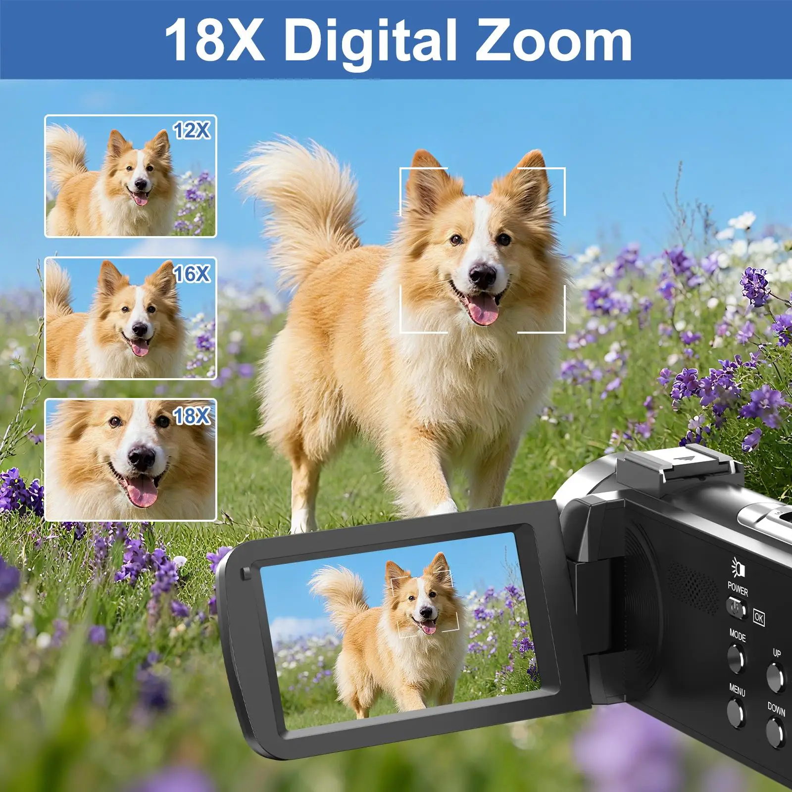 64MP 8K Video Camera Digital Recorder 18X Infrared Night Vision Camcorder 3.0 inch Rotate Touch Screen WIFI Livestreaming Webcam - Image 4