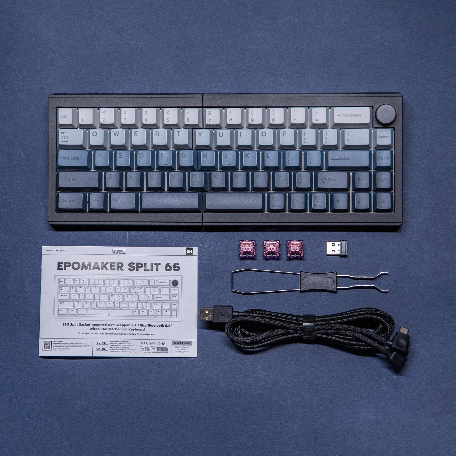EPOMAKER Split65 60% Layout TOP Structure Hot-Swap Wired/2.4GHz/Bluetooth 5.0 Wireless Mechanical Keyboard South-facing RGB - Image 7