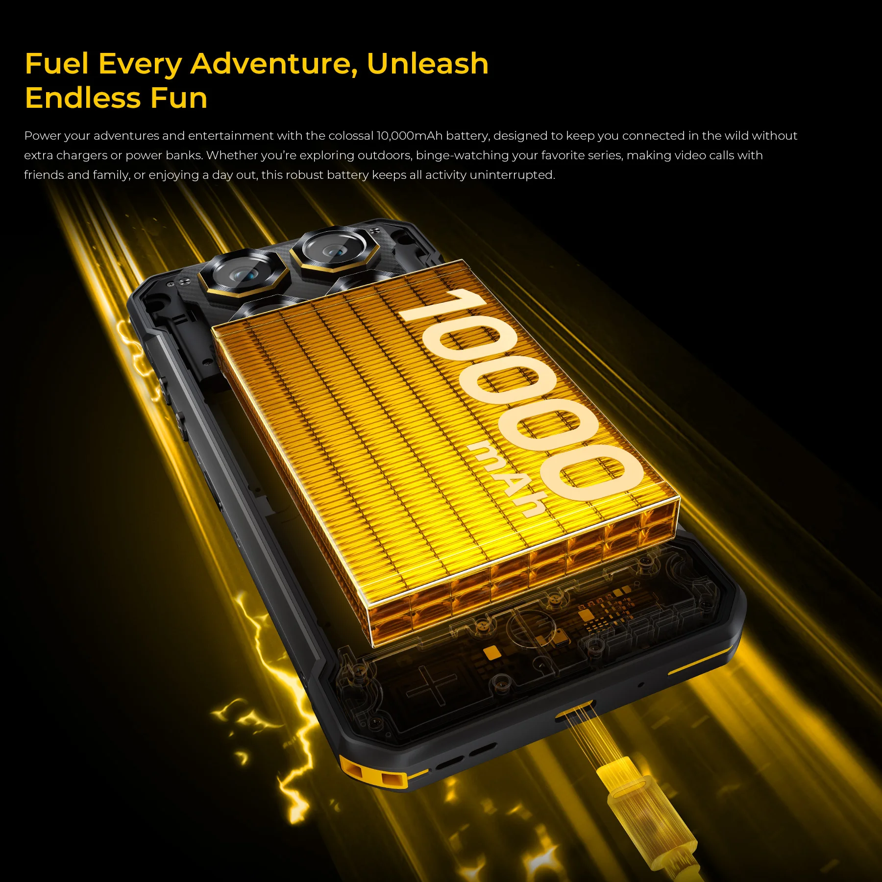 OUKITEL WP60 10000mAh Rugged Phone 7.2” HD+ Display 48GB(16+32) +512GB MTK 7025 Smartphone Android 15, 108MP Camera, NFC, 120Hz - Image 5