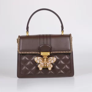 2025 fashionable new luxury elegant studded butterfly lock unique design fashionable rhombic embroidered line ladies handbag adv