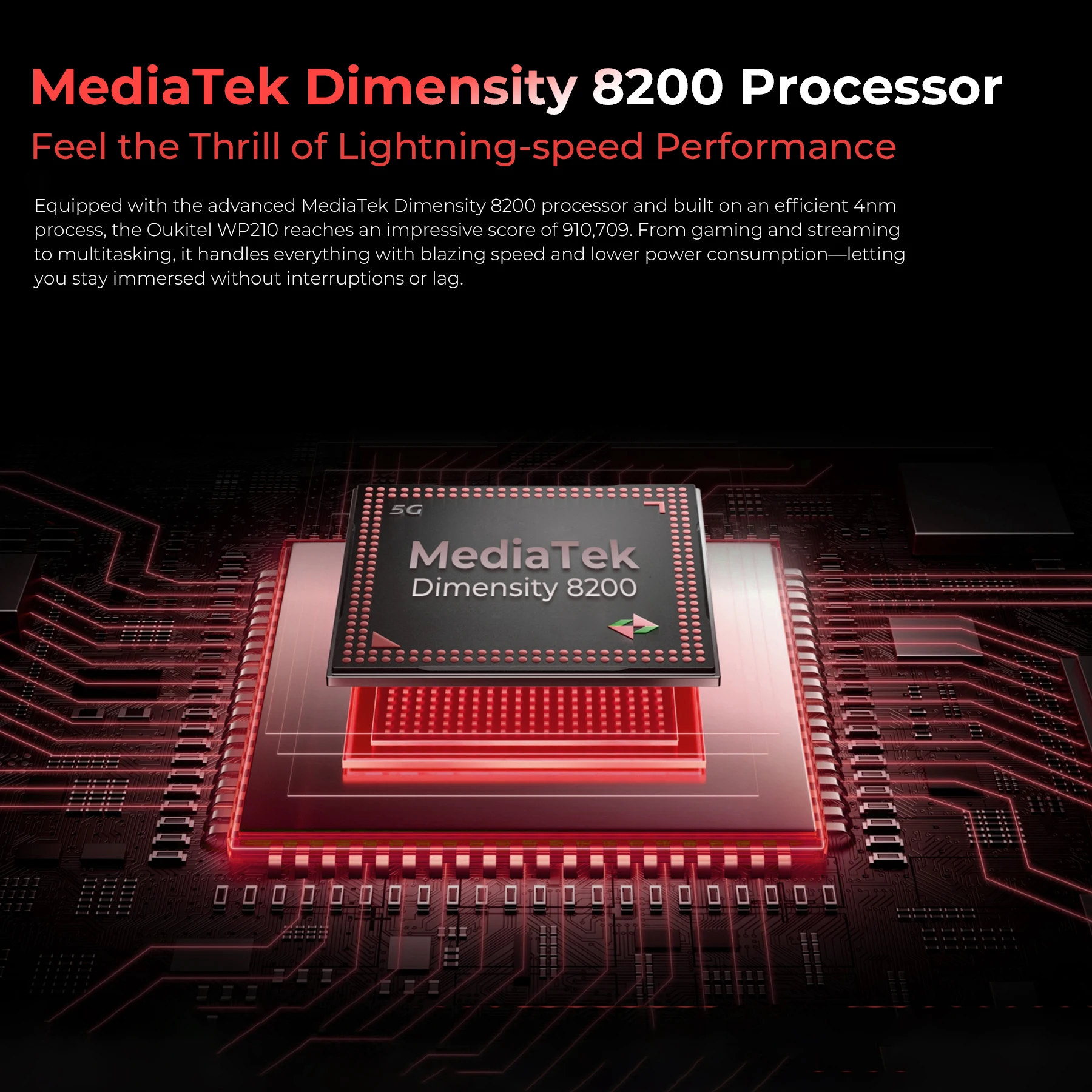 OUKITEL WP210 Rugged Phone - MTK 8200, NFC, 36GB+512GB, 8800mAh 45W, 6.7", 108MP Android15 5G WIFI6 Smartphone - Image 3