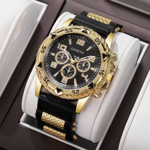 Luxury Arabic Dial Men Business Quartz Watch Fashion Silicone Strap Wristwatch For Man Clock Reloj Hombre (Without Box)