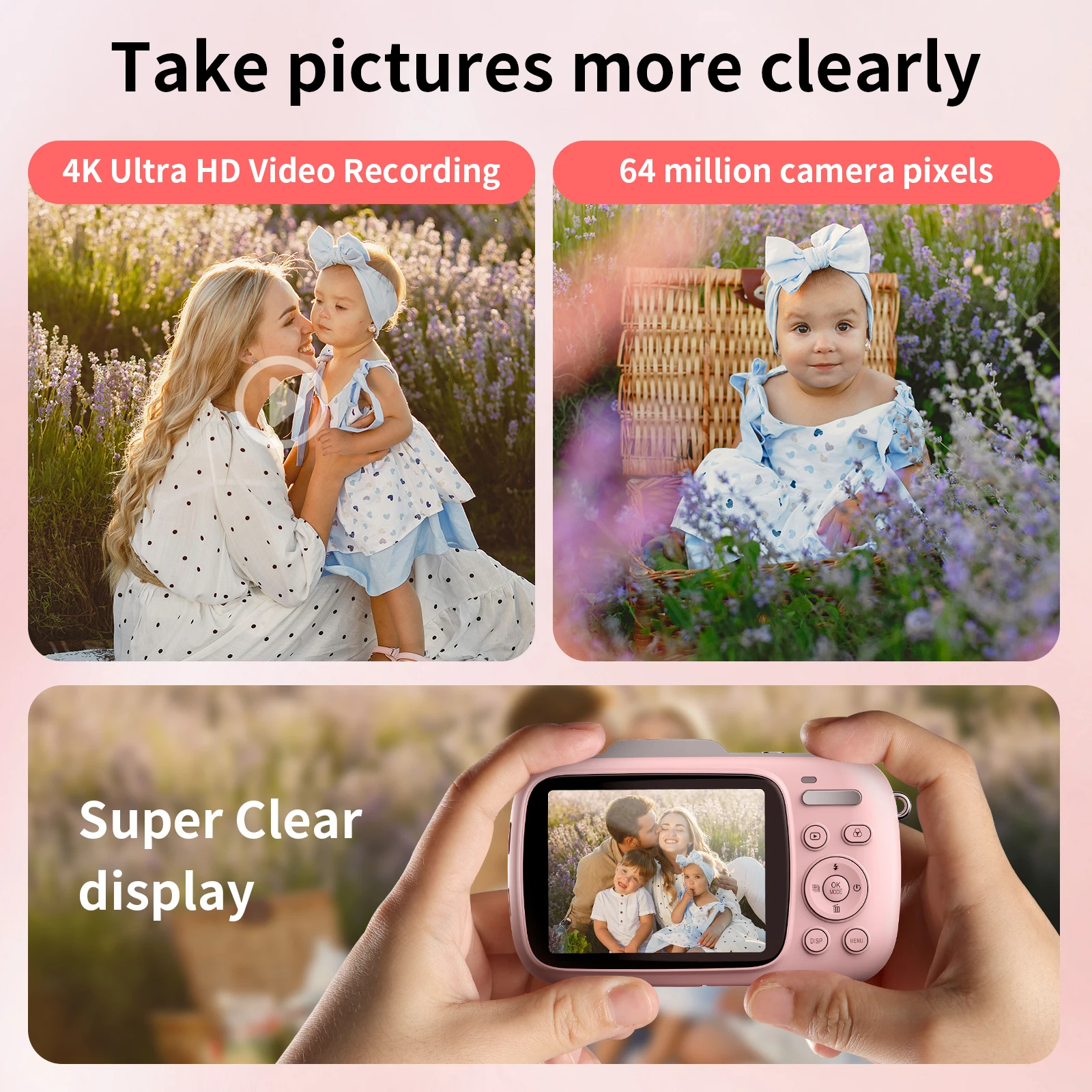 4K Digital Camera 64MP Vlogging Camera for YouTube Anti-Shake Compact Video Cameras for Beginner Photography Camera with Flash - Image 3