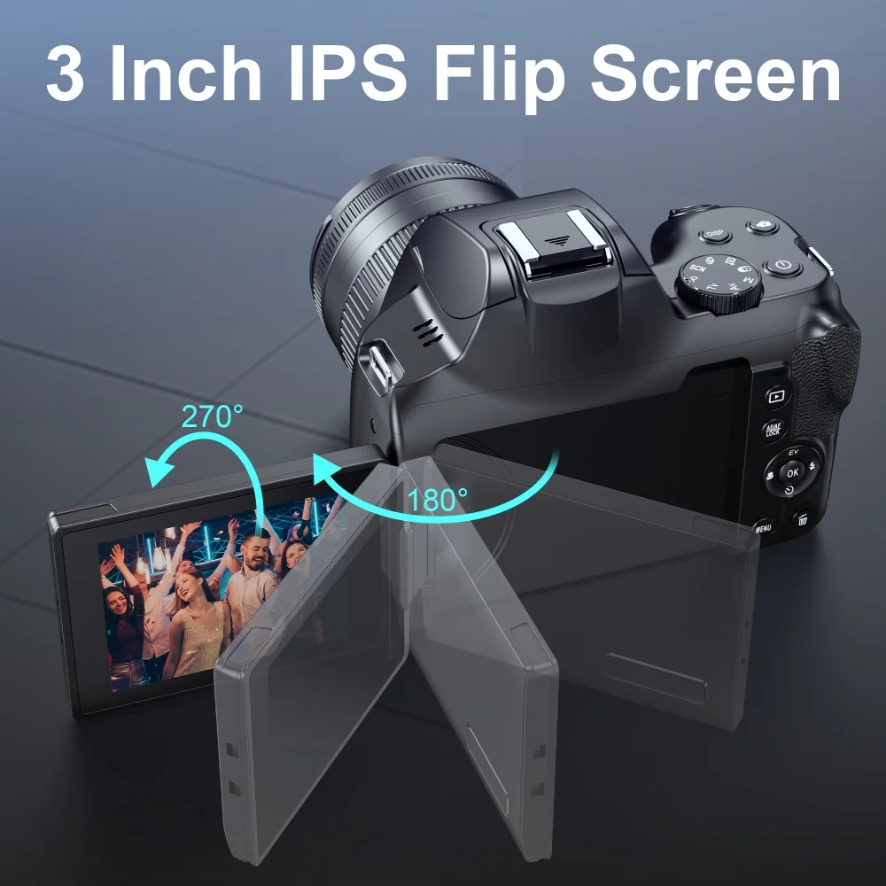 12X Optical Zoom 72MP DSLR Camera 270° Rotative Flip Screen Digital Photographic Camera Xenon Light Macro Lens 4K Wifi Camcorder - Image 5