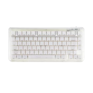 KiiBOOM Jade75 QMK/VIA 75% Hot-Swap Tray-Mounted Wired/BT/2.4GHz Wireless CNC+UV Resin Molding Mechanical Keyboard RGB Backlight