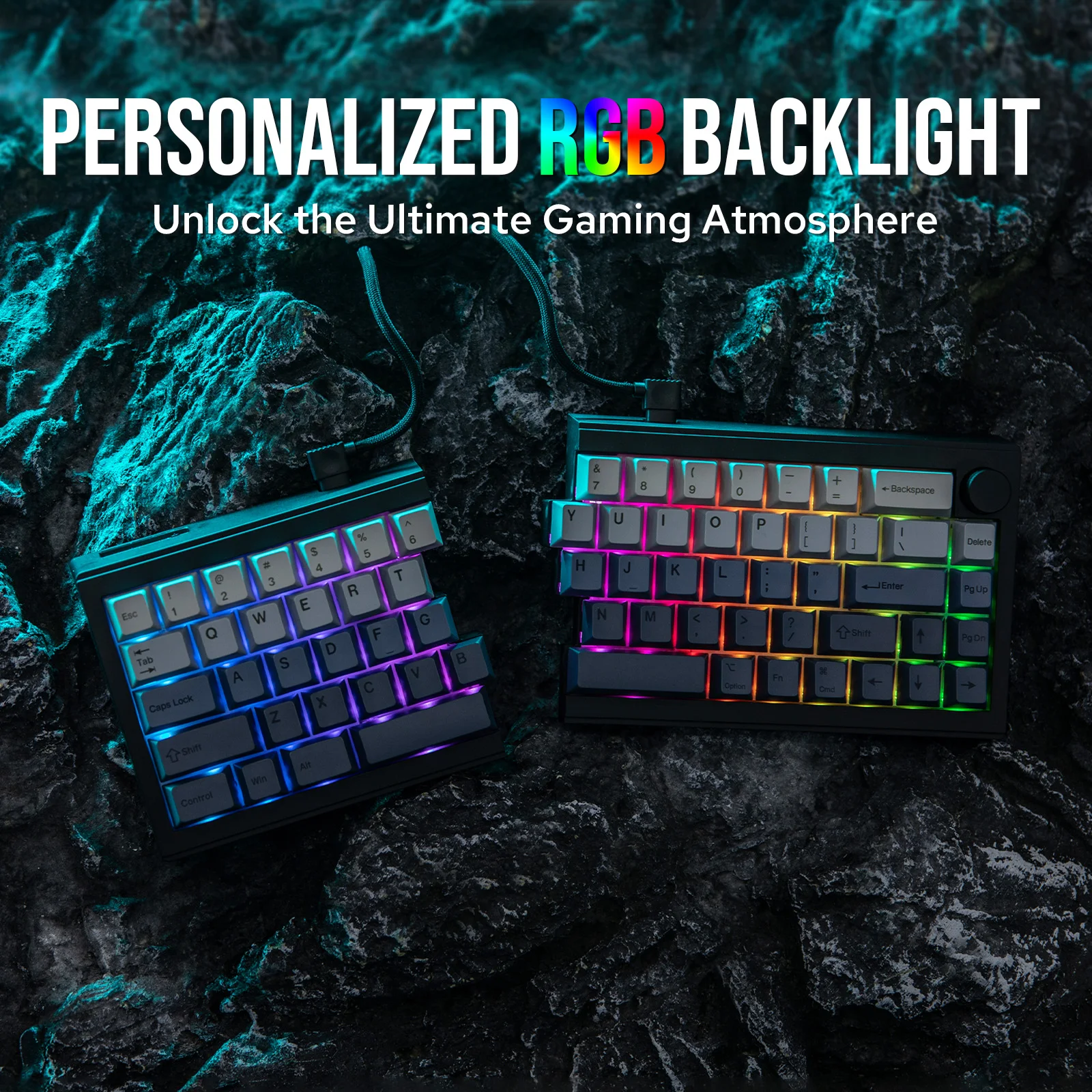 EPOMAKER Split65 60% Layout TOP Structure Hot-Swap Wired/2.4GHz/Bluetooth 5.0 Wireless Mechanical Keyboard South-facing RGB - Image 5