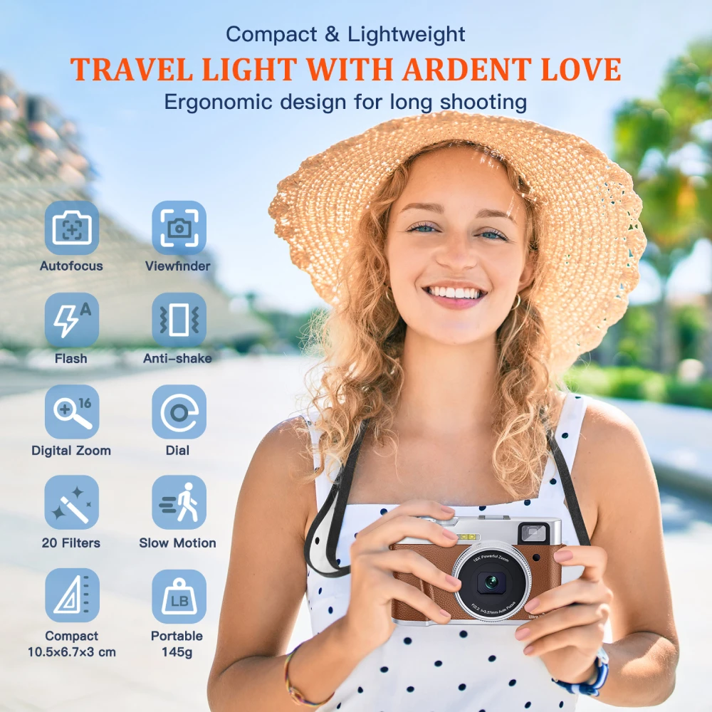 4K Digital Camera Auto Focus 48MP Vlogging Camera for YouTube and Anti-Shake Video Camera with Viewfinder Flash & Dial - Image 2