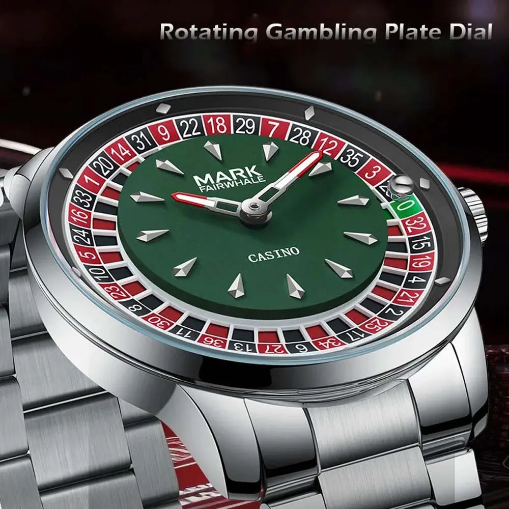 Mark Fairwhale 2025 New Fashion Men Quartz Watch Arabic numerals Rotating Dial Roulette Luminous Waterproof Men's Wristwatch - Image 3