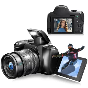12X Optical Zoom 72MP DSLR Camera 270° Rotative Flip Screen Digital Photographic Camera Xenon Light Macro Lens 4K Wifi Camcorder