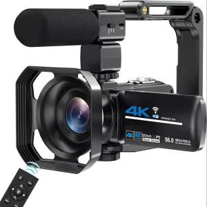 4K Video Camera 56MP Digital Video Camera 18X igital Zoom Camera Recorder 3 Inch Touch Screen WIFI Portable Recording Camcorder