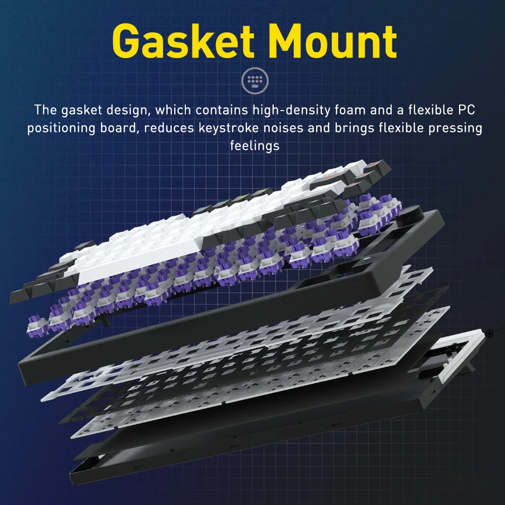 DAREU Wired Gasket Mechanical Keyboard N-Key Rollover Anti-ghosting RGB Backlight Dream switch with Multi Media Button - Image 6