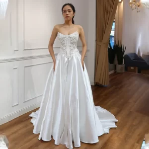 Popular Scoop Neckline Lace Applique Two Piece Bridal Grown Wedding Dresses Custom Made 2026 Vestido De Noival