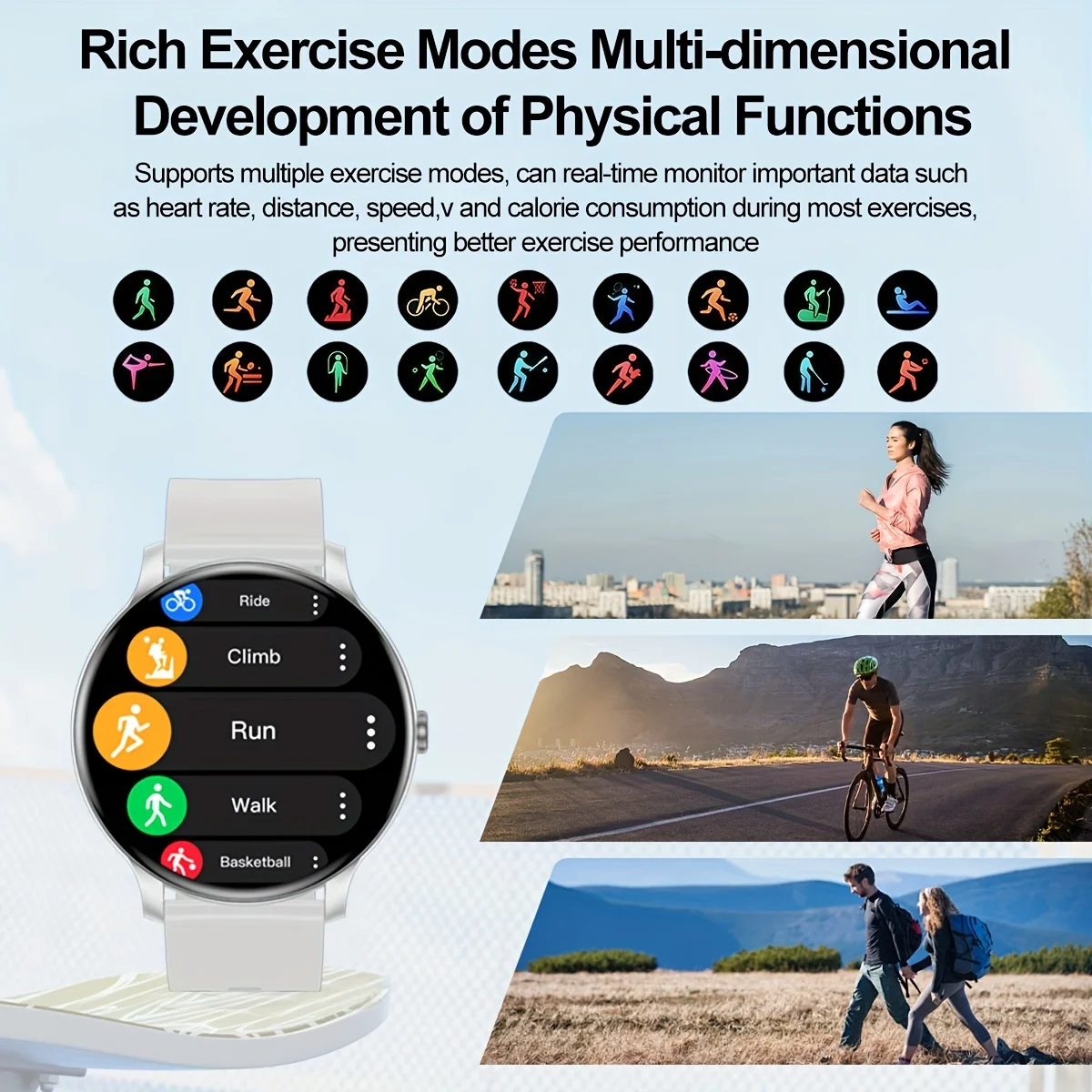 LAXASFIT Outdoor Sports Smartwatch Bluetooth Calling Music Playback Fitness Tracking Men and Women 2025 New Smart Watch - Image 4