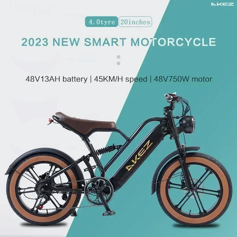 AKEZ Mountain Electric Bike750W Powerful motor 48V18AH Removable battery 20*4.0 inch Fat Tire Adult E-Bike Off-Road E-Bike - Image 5