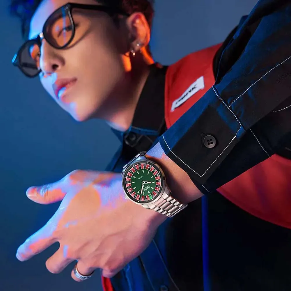 Mark Fairwhale 2025 New Fashion Men Quartz Watch Arabic numerals Rotating Dial Roulette Luminous Waterproof Men's Wristwatch - Image 6