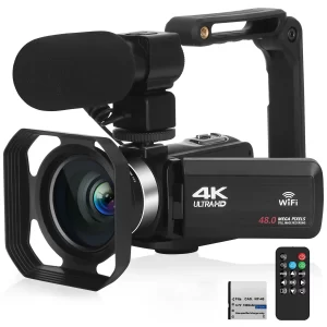 4K Video Camera for Photography 18X Digital Zoom Youtube Vlog Camcorder 48MP HD Flip Touch Screen Live Streaming Recorder Camera