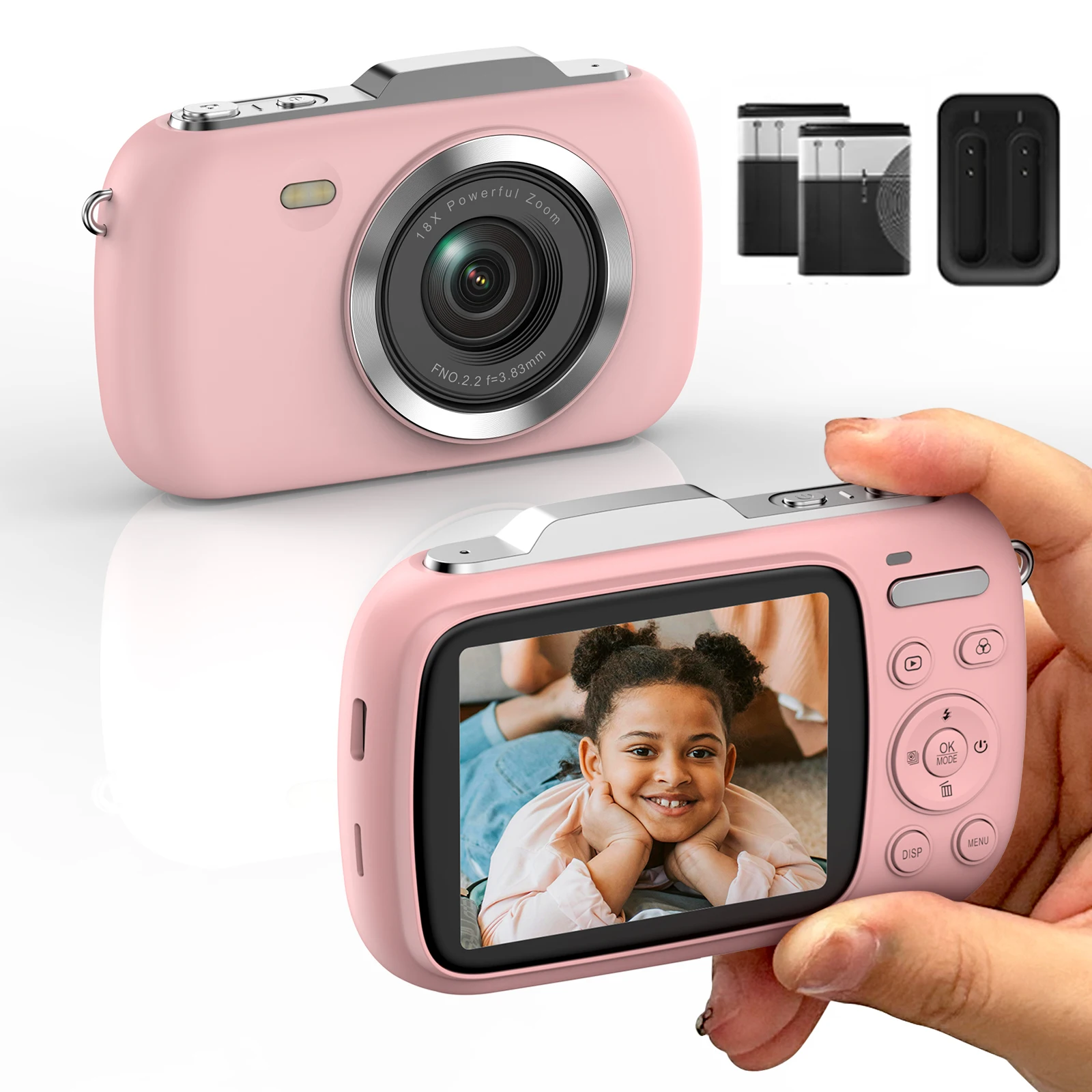 4K Digital Camera 64MP Vlogging Camera for YouTube Anti-Shake Compact Video Cameras for Beginner Photography Camera with Flash