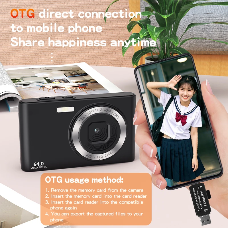 64MP Digital Camera For Photography Front Rear Dual Lens Selfie Camera Auto Focus 18X Auto Focus 4K Video Record Vlog Camcorder - Image 4
