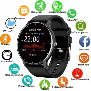 LIGE Smart Watch Women Men Full Touch Screen Bluetooth Call Smartwatch Waterproof Sports Fitness Tracker Watches for Android iOS