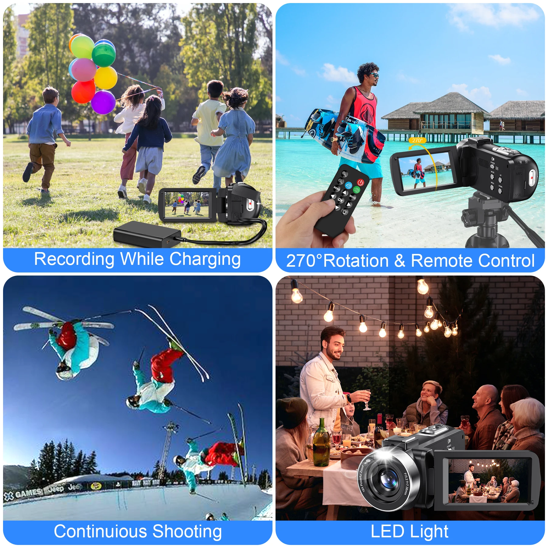 18X 42MP Digital Video Camera 3" Flip Screen 4K UHD Camcorder Wifi Webcam For Youtube Livestreaming Wide Angle Lens Vlog Camera - Image 3