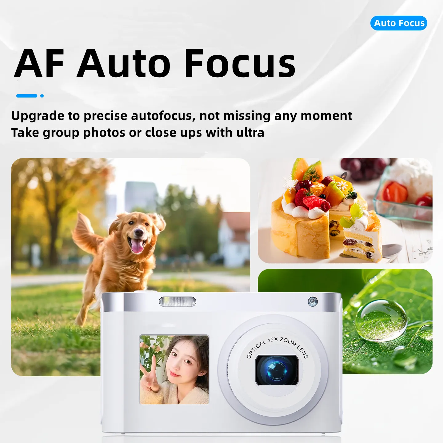 4K 64MP CCD Camera for Photography Front and Rear Dual Screen Digital Camera 12X Optical Zoom Vlogging Camera Built in FillLight - Image 4