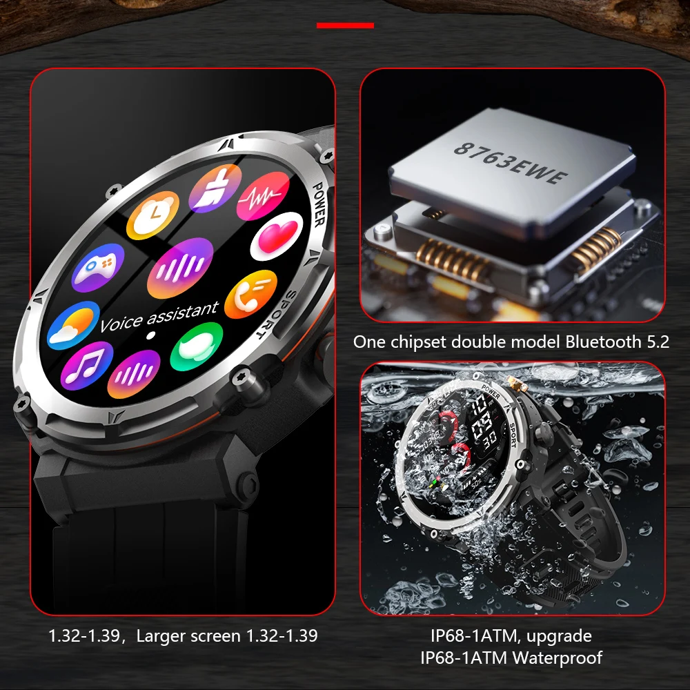 Outdoor Military Smartwatch Wireless Call Fitness Clock Sports 3ATM Waterproof Smart Watch for Men Women IOS Android Phones 2025 - Image 6