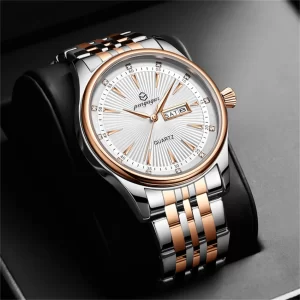 PENGAGAR Luxury Business Men Wristwatch Waterproof Luminous Date Military Man Watch Stainless Steel Fashion Men's Quartz Watches