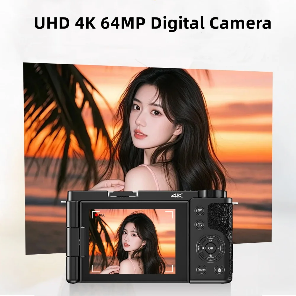 12X Optical Zoom 4K 64MP Digital Selfie Camera Flip Screen Vlog Camcorder Video Recorder photographic Camera Livestream Webcam - Image 5