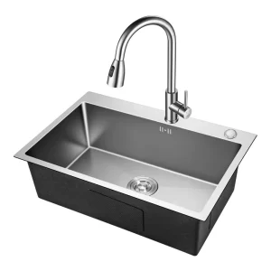 Single Bowl Stainless Steel Kitchen Sink Rectangular Washbasin Counter Mount Kitchen Fregaderos de Cocina