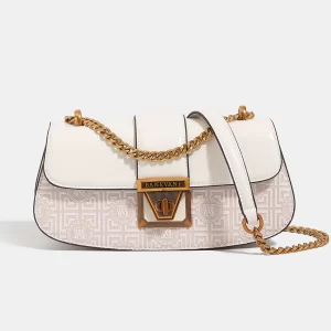 New high-grade fashion handbag 2025 shoulder slung chain bag embossed letter design heavy industry lock light luxury elegant und