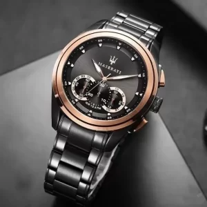 Original Maserati men's watch multifunctional chronograph steel strap gold watch Traguardo R8873612016