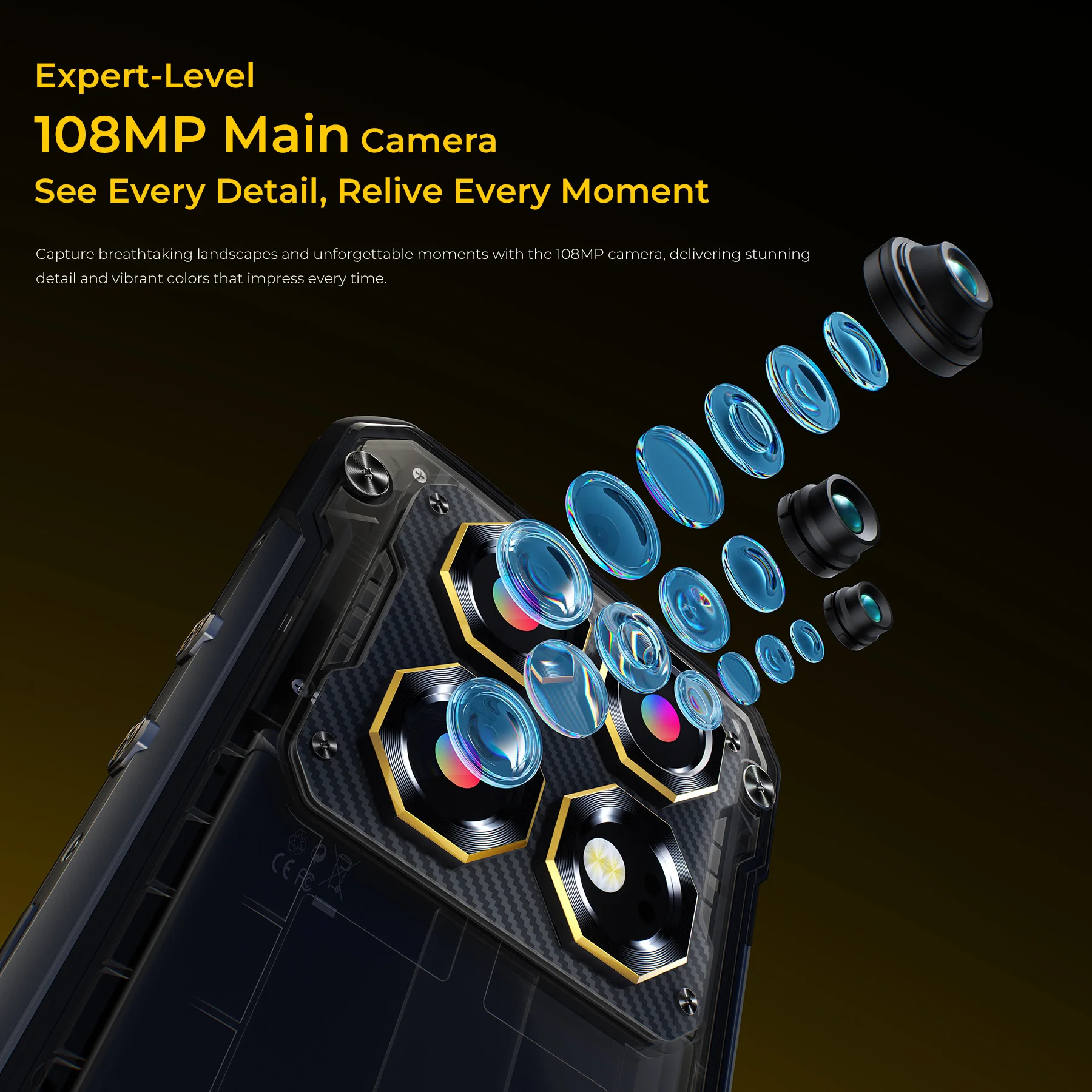 OUKITEL WP60 10000mAh Rugged Phone 7.2” HD+ Display 48GB(16+32) +512GB MTK 7025 Smartphone Android 15, 108MP Camera, NFC, 120Hz - Image 6