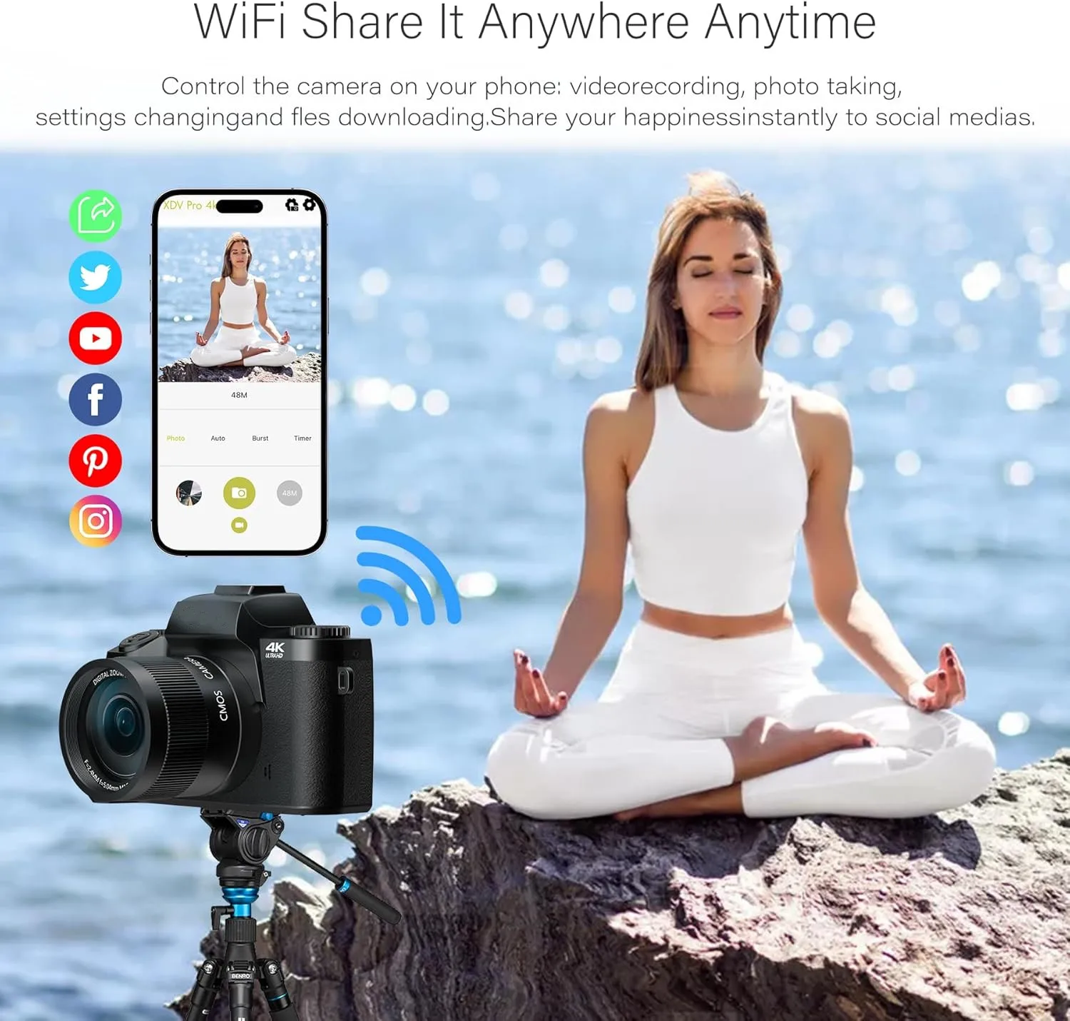 4 Inch Touch Screen 18X 64MP Digital Camera For Photography 4K UHD Vlog Camcorder Livestreaming WIFI Webcam AF Video Camera DSLR - Image 2