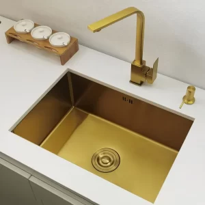 Golden Stainless Steel Kitchen Sink Nano Coating Undermount/Topmount Design Durable for Bar Island Balcony ,gold Vegetable sink
