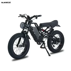AKEZ Electric Bicycle 1500W 48V 18AH Motor Mountain Electric Bike Fat Tire Removable Battery Dual Shock Absorber Off Road E-Bike