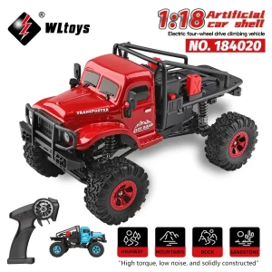Wltoys 184020 1:18 Mini RC Car 2.4G With LED Lights 4WD Off-Road Electric Crawler Vehicle Remote Control Truck Toy for Children