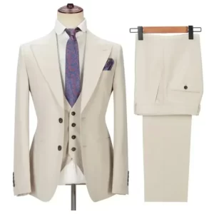 Men's three-piece suit men's suit with peak lapel for wedding high end men's clothing Business activities Evening Party