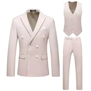 Full men's suits Notched lapel Double Breasted Three-piece suit for Wedding dresses Graduation casual suit Banquet