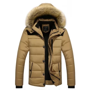 New Winter Men Hooded Fur Collar Down Jackets Fleece Warm Winter Coats Good Quality Male Slim Casual Winter Jackets Size 6XL