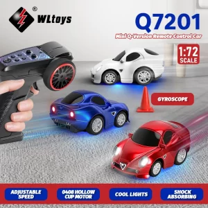 WLtoys Q7201 2.4G RC Mini Car With Light 1/72 Gyroscope 4WD Full Scale Radio Controlled Model Competitive Vehicle Toys For Kid
