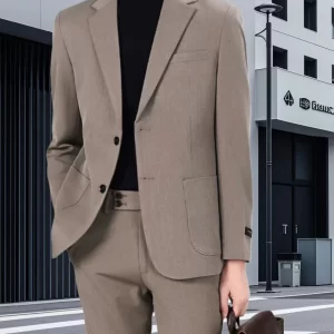 Men's linen suit two-piece set Elegant party dresses men‘s designer clothes The latest Blazer And Pants set Summer beach