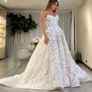 Luxury Boho Lace Wedding Gowns Off The Shoulder Robe Mariee Customized 2025 Sparkly Bridal Dresses Vestido De Novia