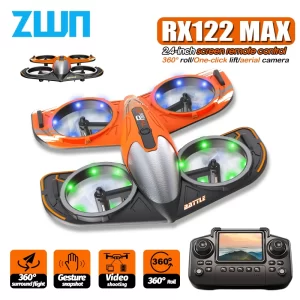 RX122 MAX RC Foam Airplane Glider Flying 2.4G With LED Lights Screen Remote 3D Stunt Remote Control Foam Plane Toys For Kid Gift