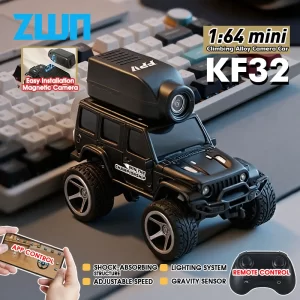 KF32 1:64 RC Mini Climbing Alloy Video Car With LED Light and HD Camera Radio Remote Control Vehicle Toy for Kids Best Gift